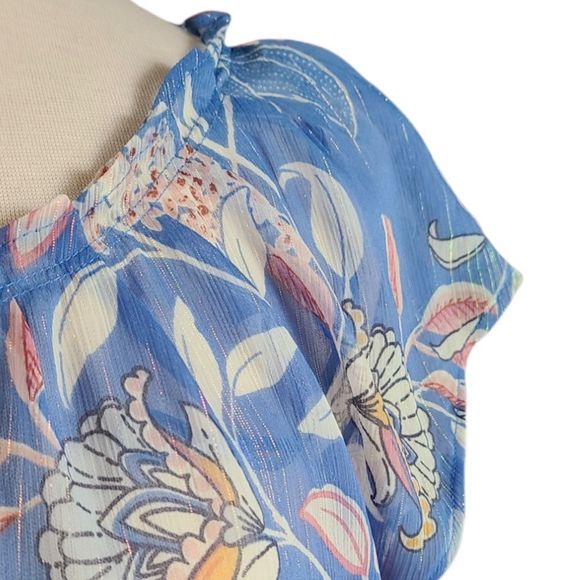 LC Lauren Conrad Woman's Sheer Back Tie Top Large - Picture 7 of 8